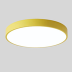 Scandinavian wood LED ceiling light, round modern indoor flush mount