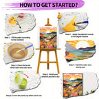 Paint by numbers kit sunset mountain landscape 40x50cm DIY acrylic canvas art