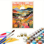 Paint by numbers kit sunset mountain landscape 40x50cm DIY acrylic canvas art