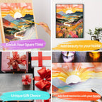 Paint by numbers kit sunset mountain landscape 40x50cm DIY acrylic canvas art