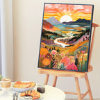 Paint by numbers kit sunset mountain landscape 40x50cm DIY acrylic canvas art