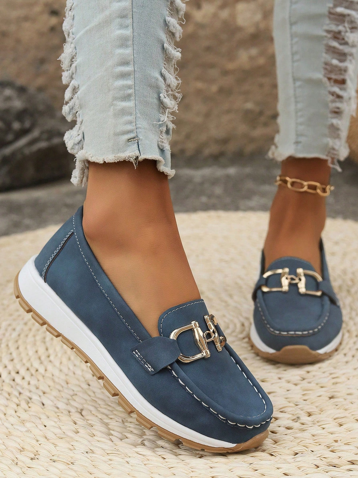 Womens Orthopedic Loafers | Denim Ergonomic Insole Comfort Shoes