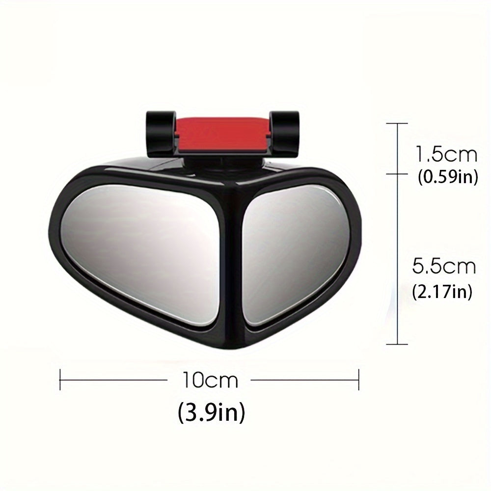 HD blind spot mirrors for cars, 360° adjustable wide-angle oval lens, 2-pack universal fit