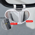 HD blind spot mirrors for cars, 360° adjustable wide-angle oval lens, 2-pack universal fit
