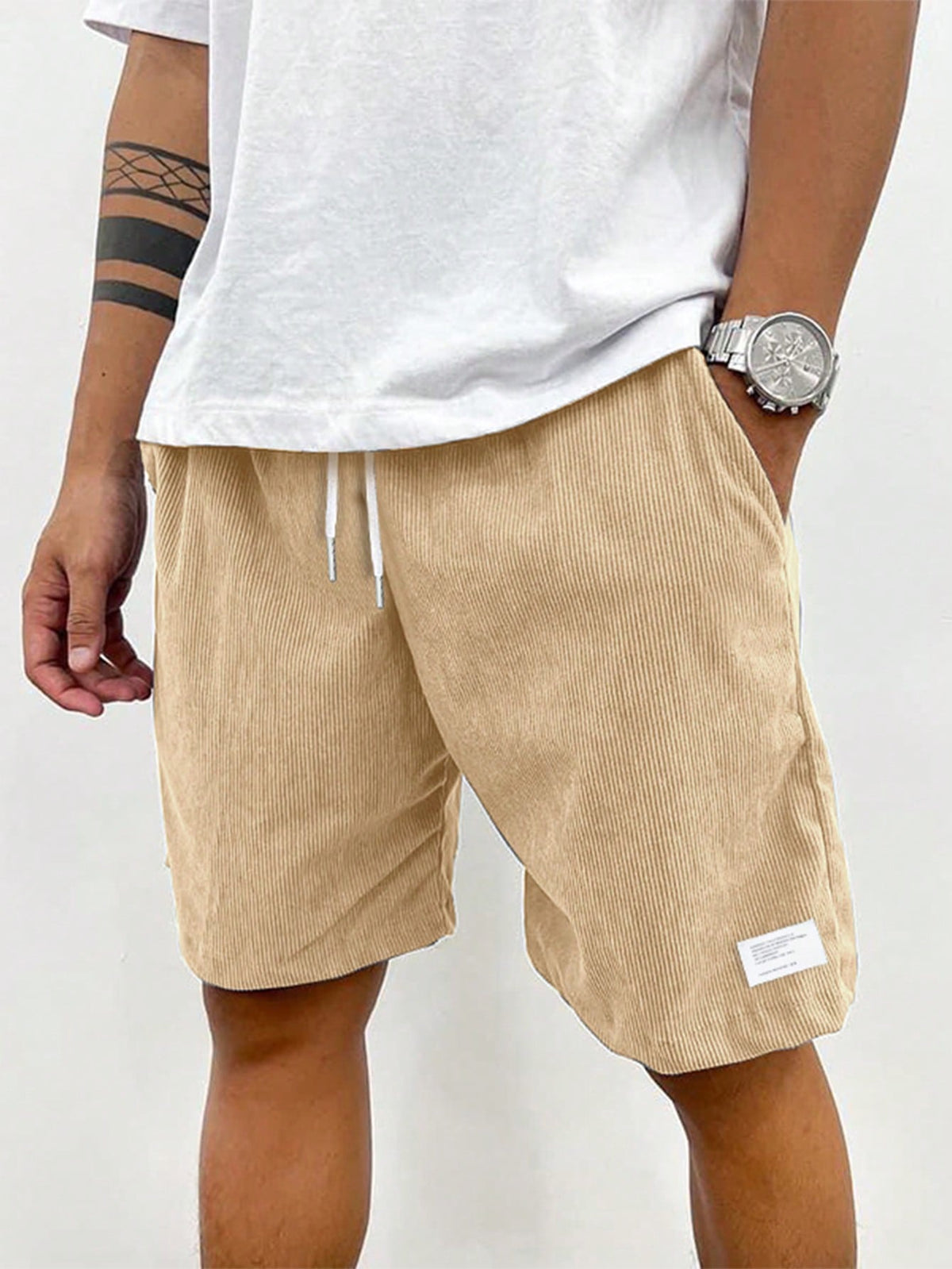 Men's casual drawstring shorts relaxed fit for summer