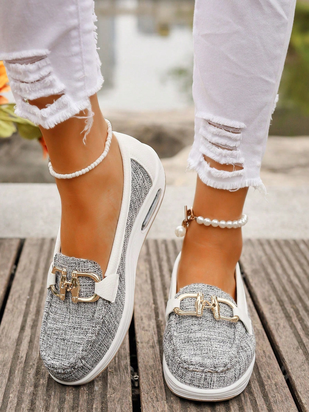 Womens Orthopedic Loafers | Denim Ergonomic Insole Comfort Shoes
