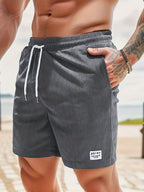 Men's casual drawstring shorts relaxed fit for summer