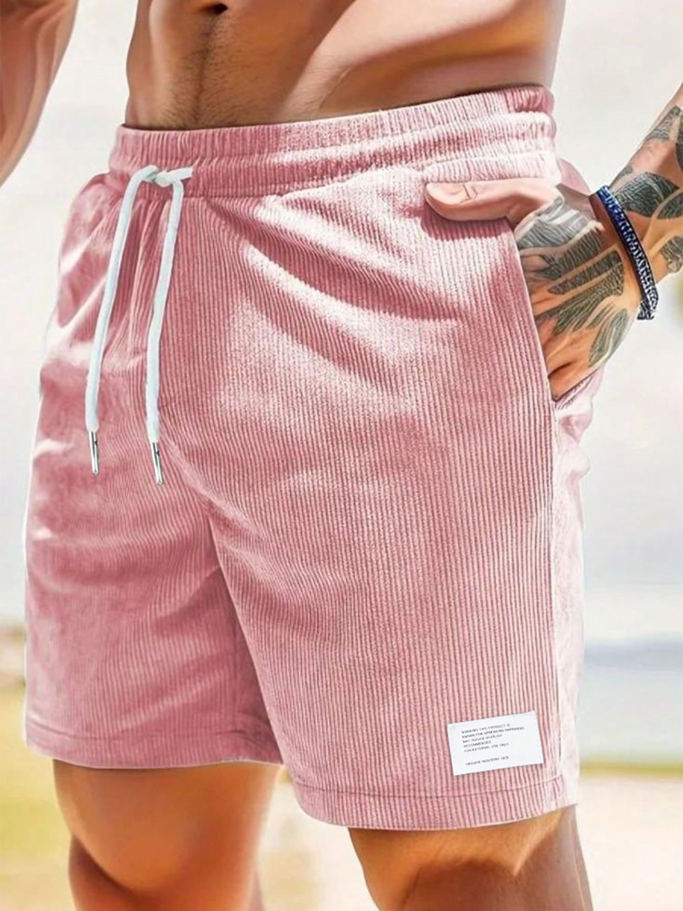 Men's casual drawstring shorts relaxed fit for summer