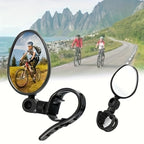 Bicycle rearview mirrors wide angle oval shape universal fit 2 pack