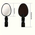 Bicycle rearview mirrors wide angle oval shape universal fit 2 pack