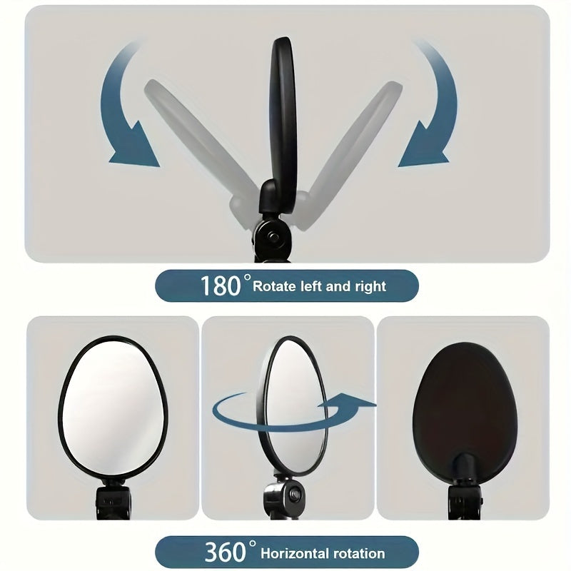 Bicycle rearview mirrors wide angle oval shape universal fit 2 pack