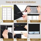 Portable blackout curtains cordless thermal insulated for bedroom and travel