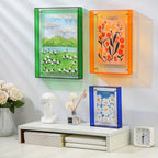 Acrylic photo frame transparent double-sided art deco vertical wall and table display