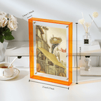 Acrylic photo frame transparent double-sided art deco vertical wall and table display