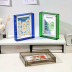 Acrylic photo frame transparent double-sided art deco vertical wall and table display