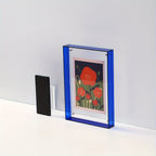 Acrylic photo frame transparent double-sided art deco vertical wall and table display