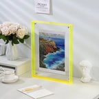 Acrylic photo frame transparent double-sided art deco vertical wall and table display