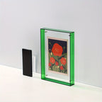 Acrylic photo frame transparent double-sided art deco vertical wall and table display