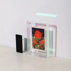 Acrylic photo frame transparent double-sided art deco vertical wall and table display