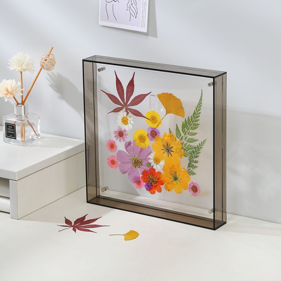 Acrylic photo frame transparent double-sided art deco vertical wall and table display