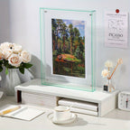 Acrylic photo frame transparent double-sided art deco vertical wall and table display