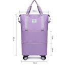 Travel organizer bag with wheels, expandable Oxford fabric in multiple colors
