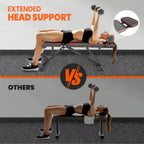 Adjustable folding workout weight bench with resistance bands black red