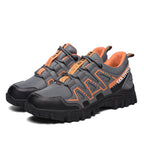 Safety shoes with steel toe cap, anti-slip puncture-resistant sole, breathable mesh upper