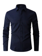 Men slim fit button up shirt classic collar available in multiple colors