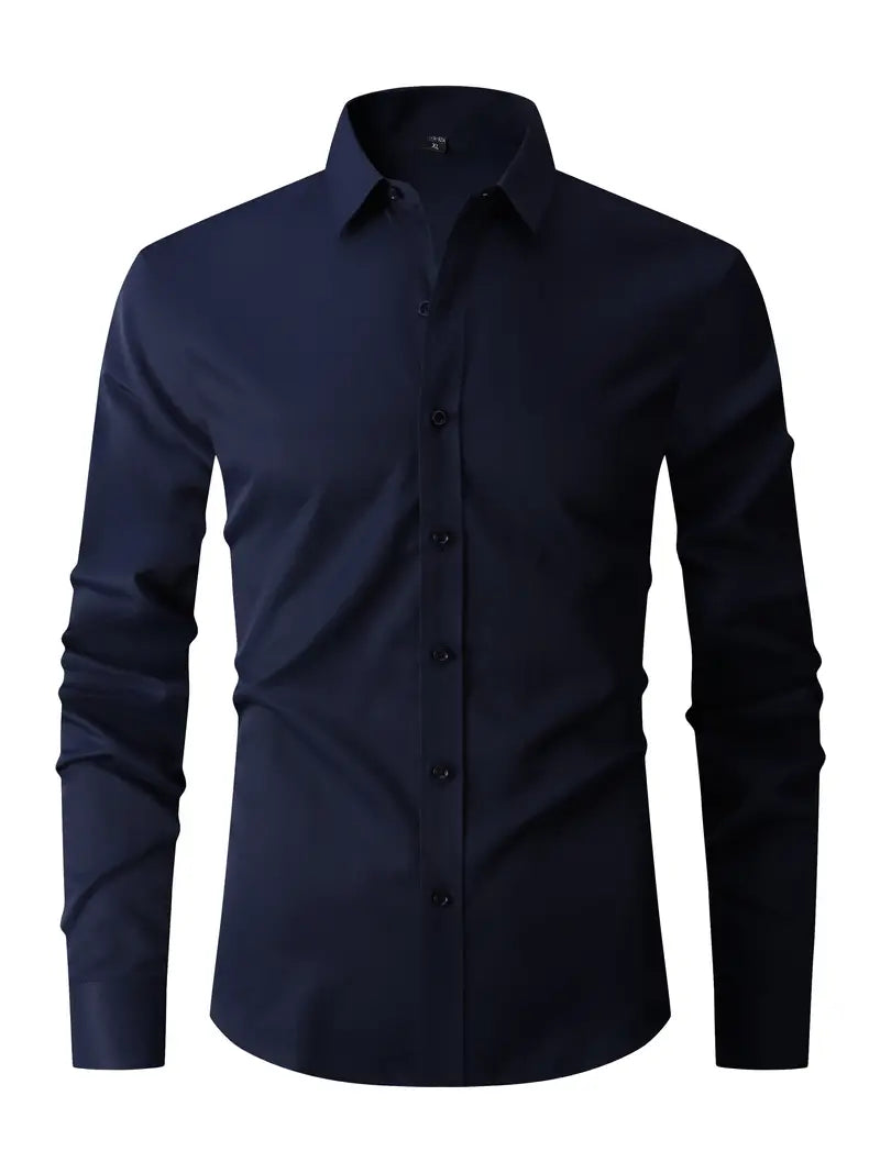 Men slim fit button up shirt classic collar available in multiple colors
