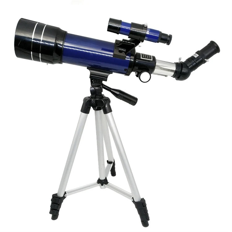 Beginner refractor telescope 70mm aperture with aluminum tripod and accessories