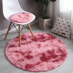 Round plush rug tie-dye soft non-slip, living room bedroom yoga mat
