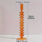 Glass candlestick set minimalist lacquered table decor for romantic dinner