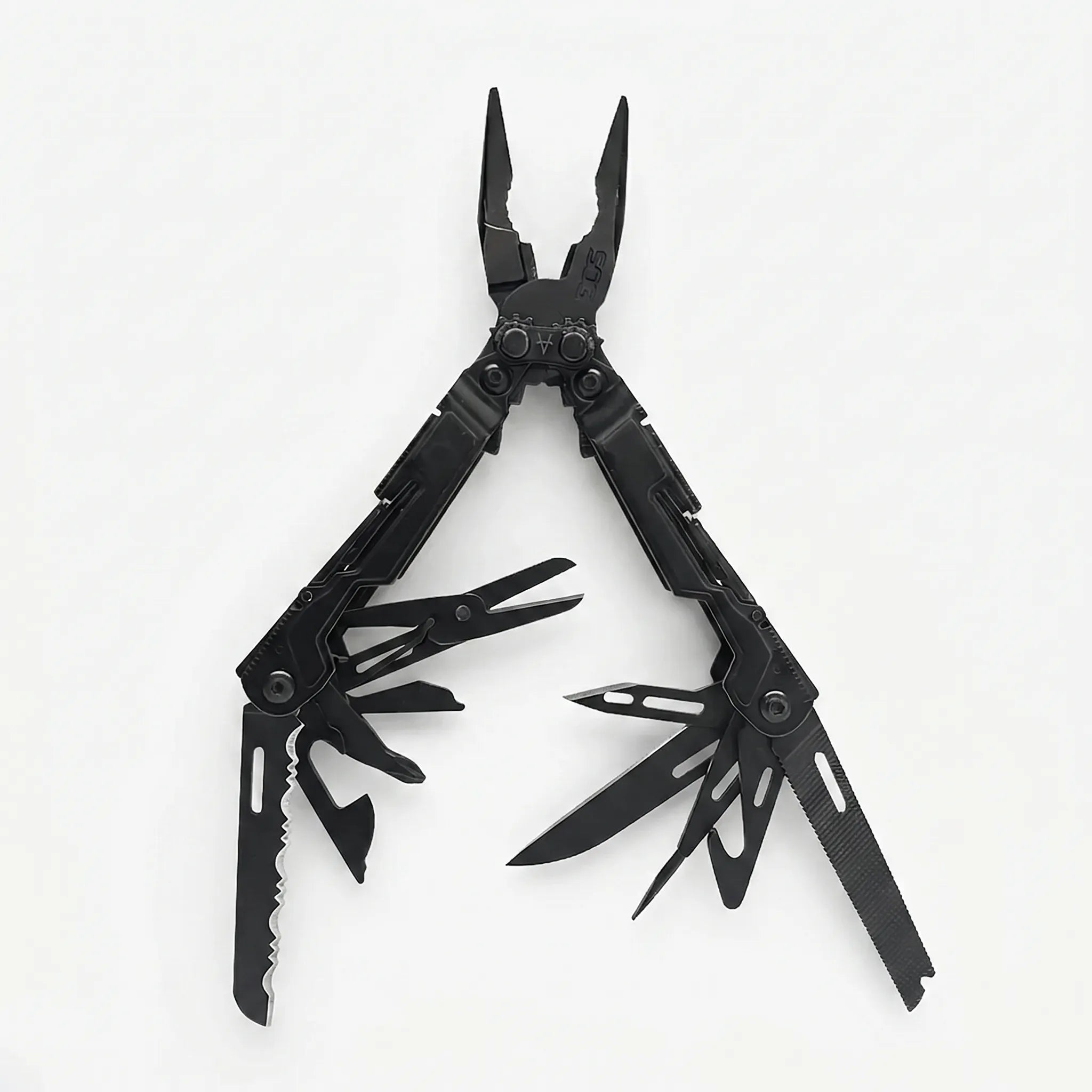18-in-1 folding multitool with needle-nose pliers, dark grey, pocket EDC