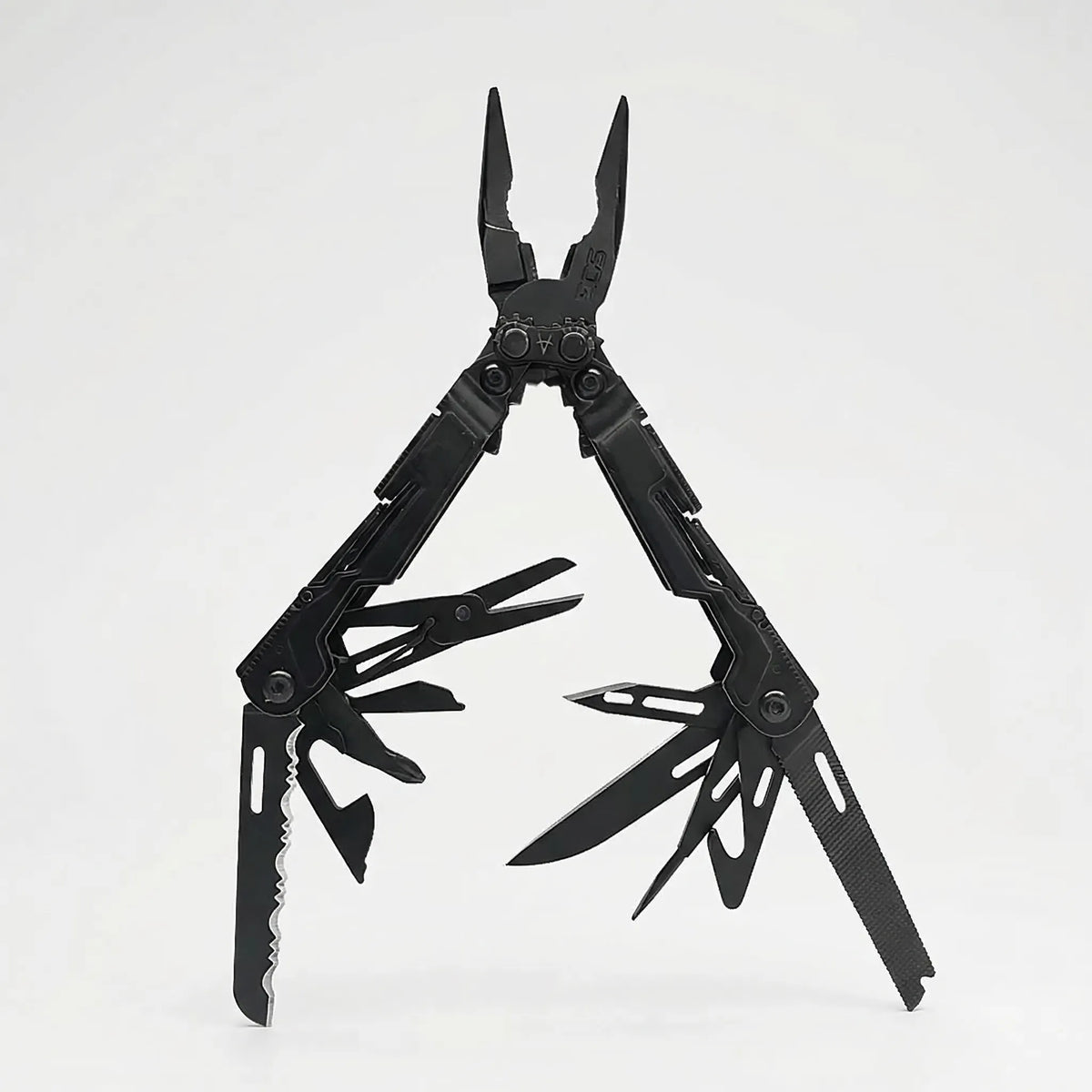 18-in-1 folding multitool with needle-nose pliers, dark grey, pocket EDC