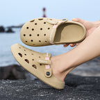 Breathable lightweight clogs with slip-resistant outsole and ergonomic footbed