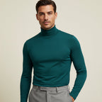 Men's Polyester Turtleneck Sweater Slim Fit Casual