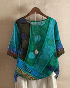 Women boho relaxed tunic blouse flowing silhouette casual style