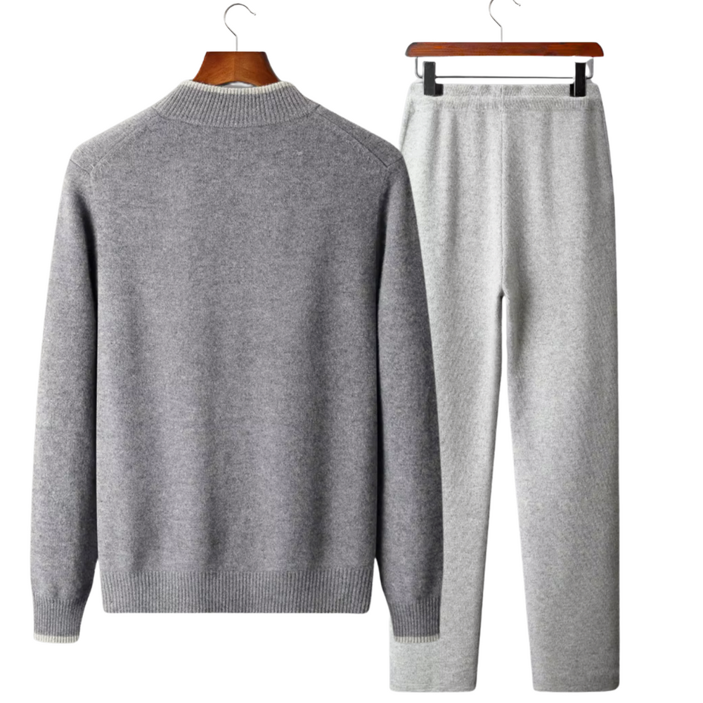 Men's Merino Wool Lounge Tracksuit | Zip Up, Two Tone