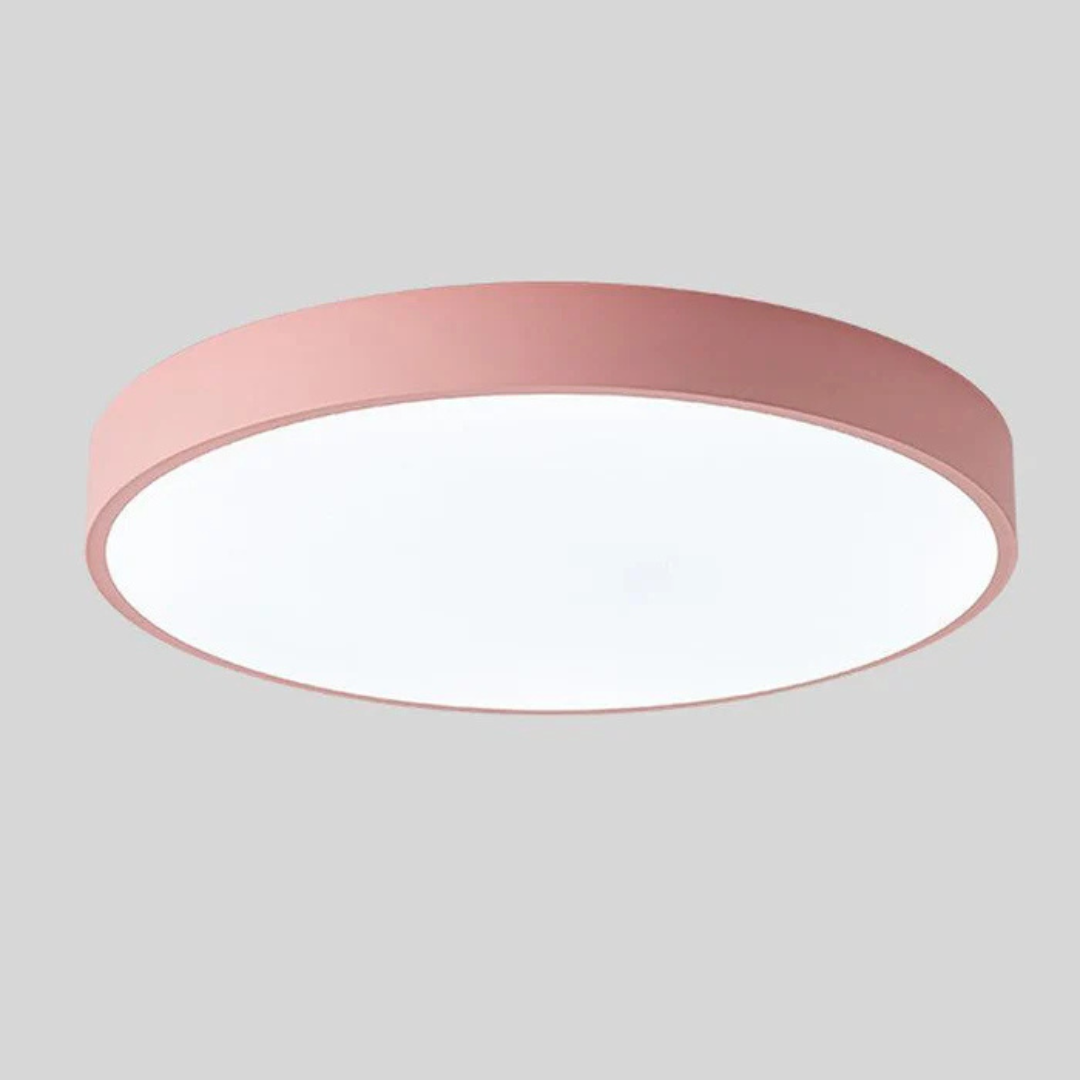 Scandinavian wood LED ceiling light, round modern indoor flush mount