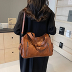 Women's vegan leather shoulder bag crossbody, multiple pockets everyday handbag