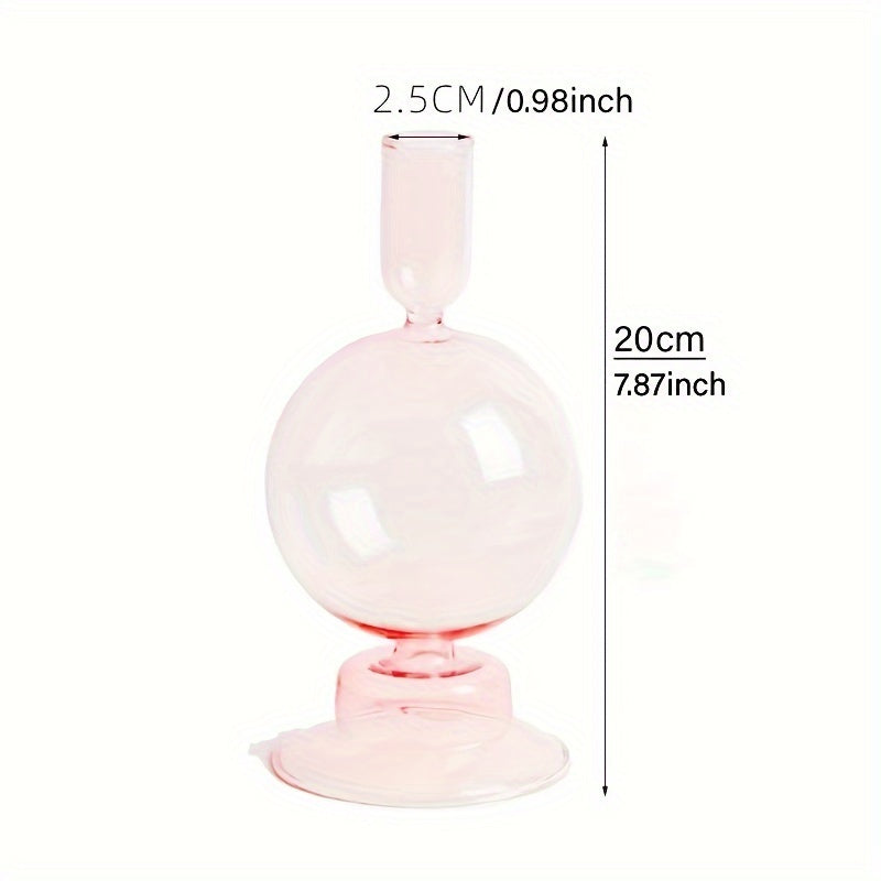 Glass candlestick set minimalist lacquered table decor for romantic dinner