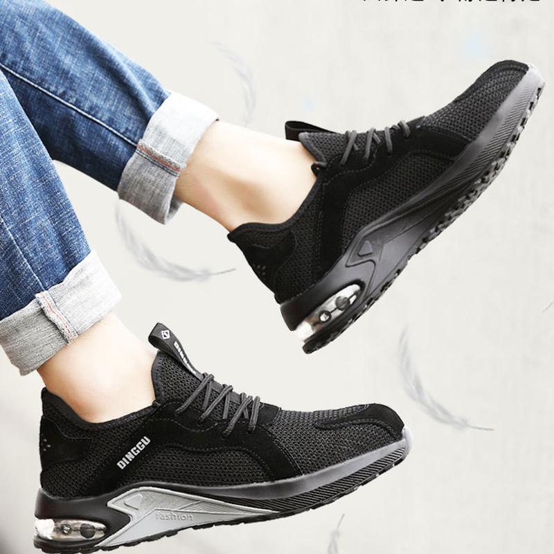 Safety work shoes with steel toe cap, anti-piercing Kevlar midsole and breathable mesh upper