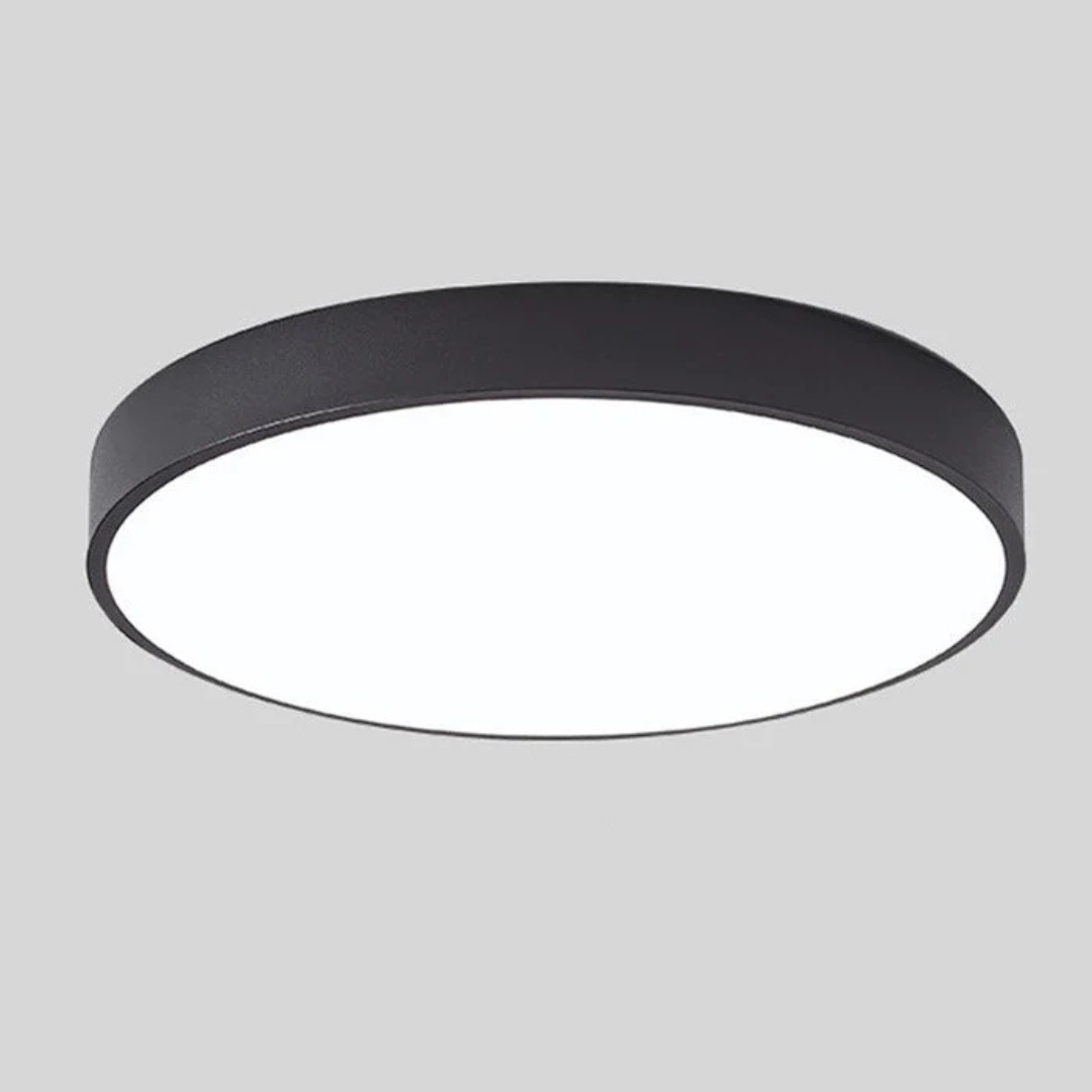 Scandinavian wood LED ceiling light, round modern indoor flush mount