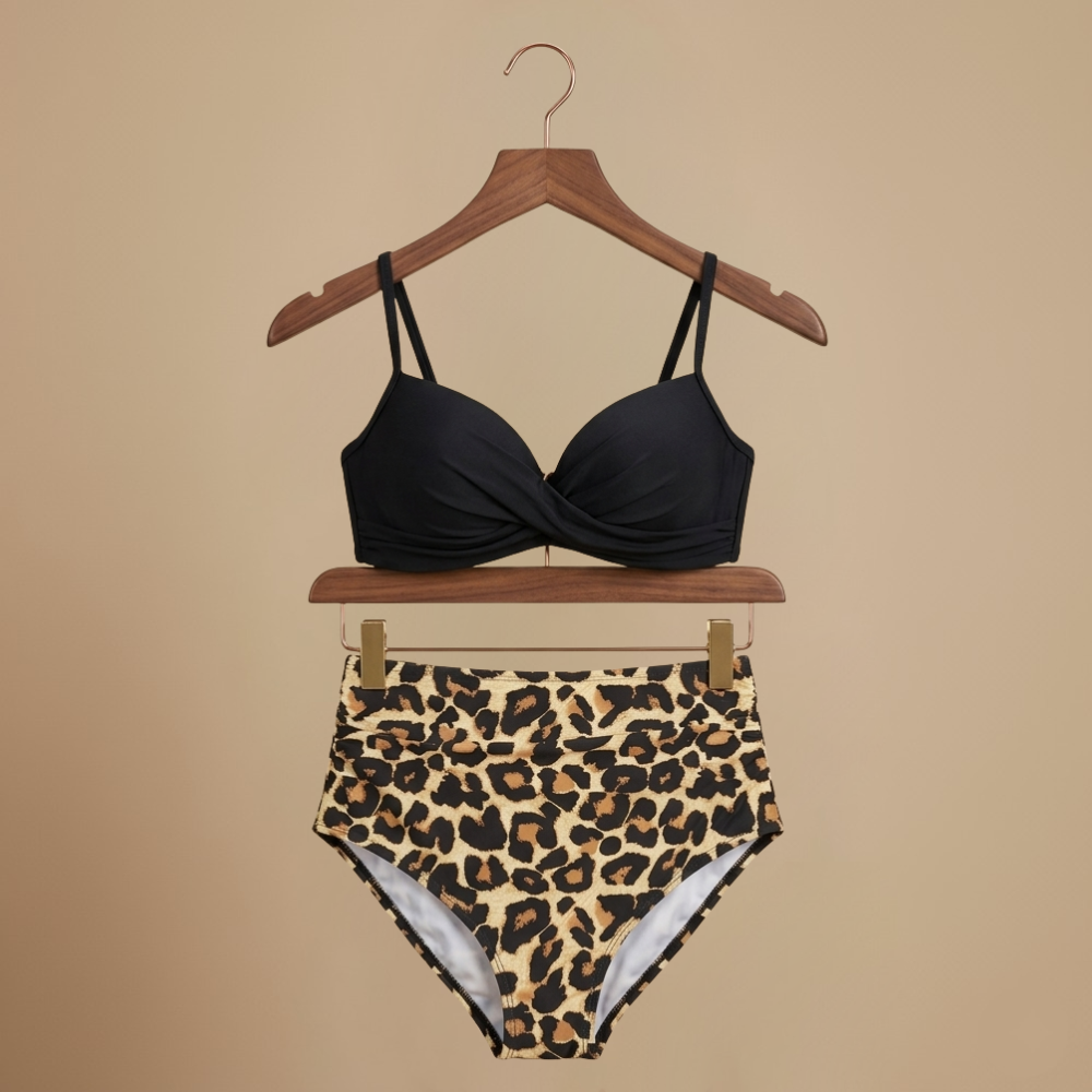 Women Bikini Sets High Waist Ruched Two Piece Swimsuit | Aria