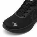 Men orthopedic sneakers wide toe box arch support breathable knit black