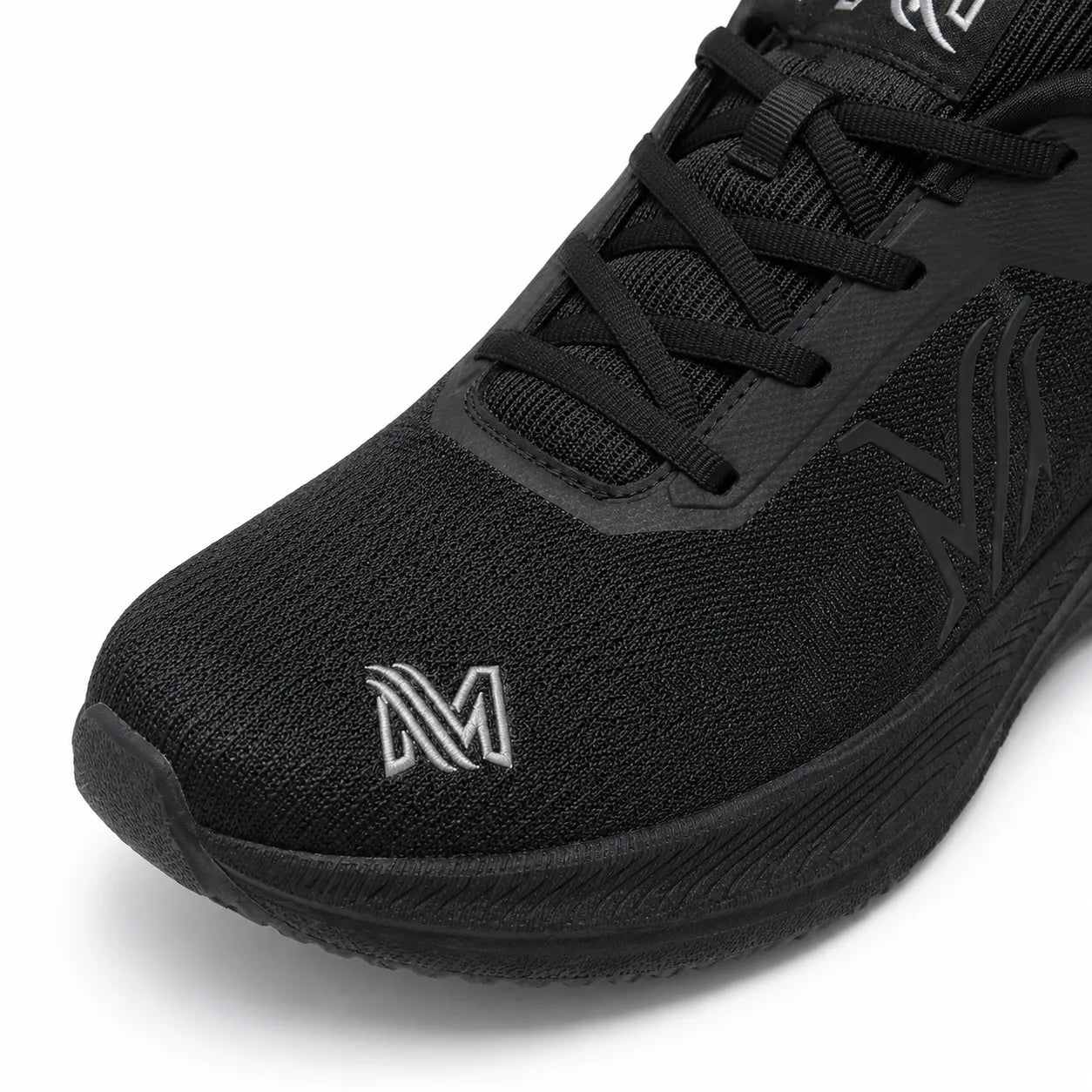 Men orthopedic sneakers wide toe box arch support breathable knit black