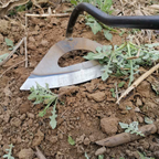 Steel hollow hoe garden tool with shovel-shaped head and ergonomic grip