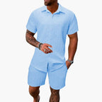 Men's polo shirt and shorts set casual matching co-ord summer outfit