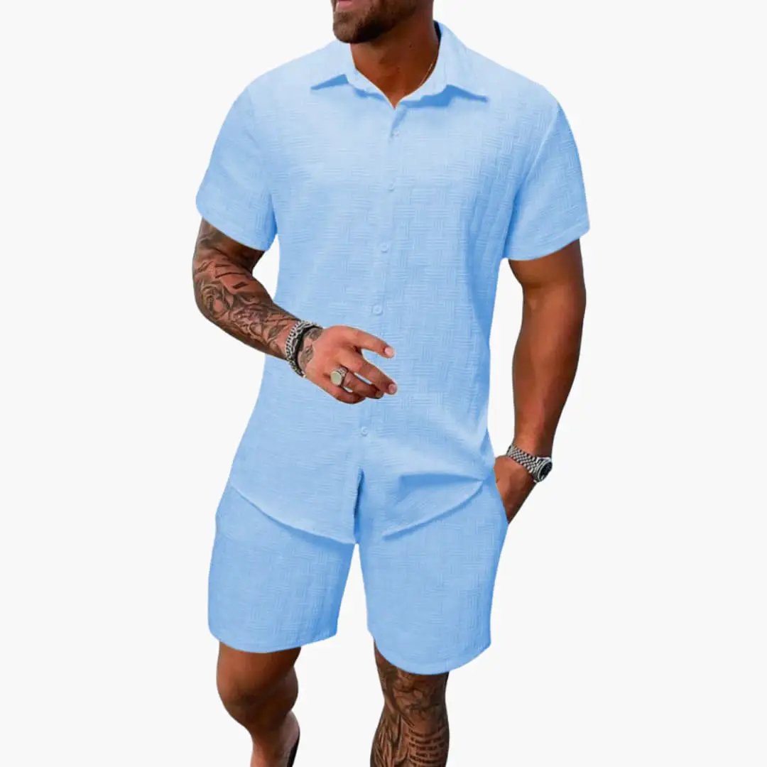 Men's polo shirt and shorts set casual matching co-ord summer outfit